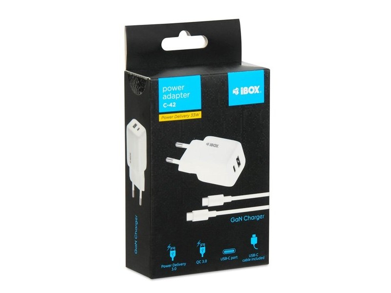 Зарядно за стена Ibox ILUC42W Бял 33 W (1 броя)