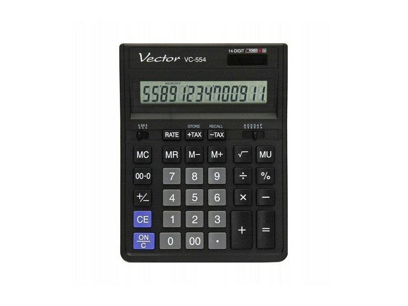Калкулатор Vector KAV VC-554x Черен Пластмаса 15,3 x 3,5 x 19,9 cm