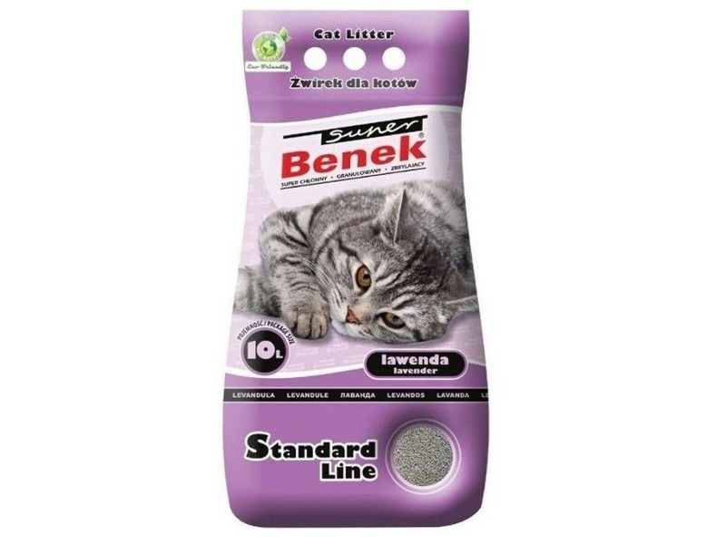 Пясък за котки Super Benek Standard Сив Лавандула 10 L