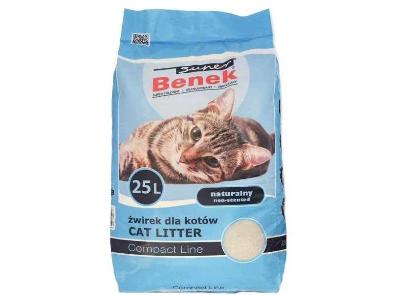Пясък за котки Super Benek Compact Natural Бежов 25 L Пясък за котки Super Benek Compact Natural Бежов 25 L