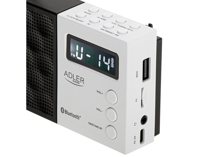 Радио Adler pll fm ad 1908 Черен Бял