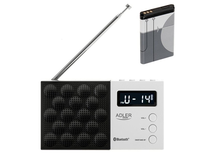 Радио Adler pll fm ad 1908 Черен Бял