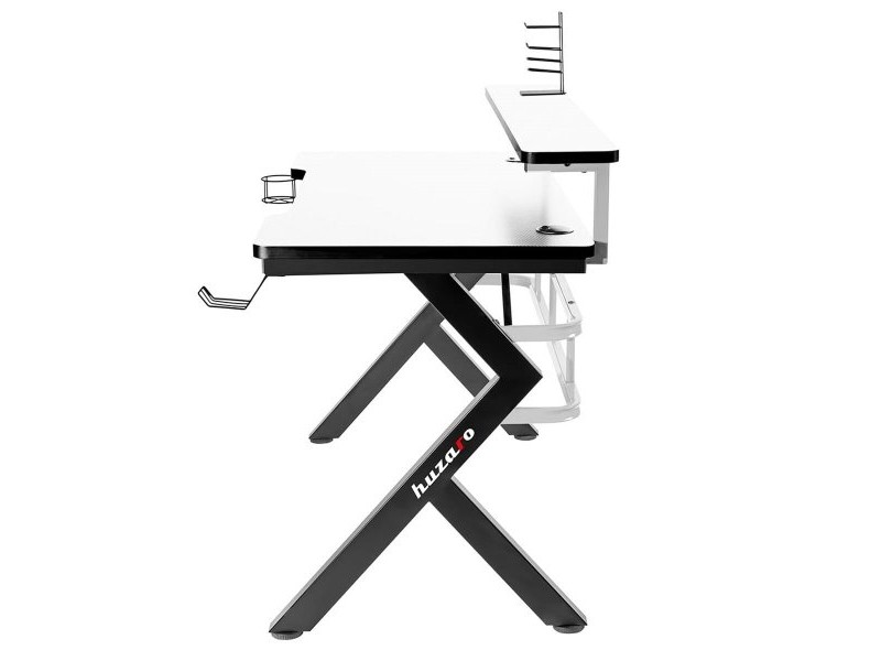 Бюро Gaming Huzaro HZ-Hero 5.0 White Бял Черен Подложка от Въглеродни Влакна 120 x 60 cm