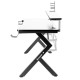 Бюро Gaming Huzaro HZ-Hero 5.0 White Бял Черен Подложка от Въглеродни Влакна 120 x 60 cm