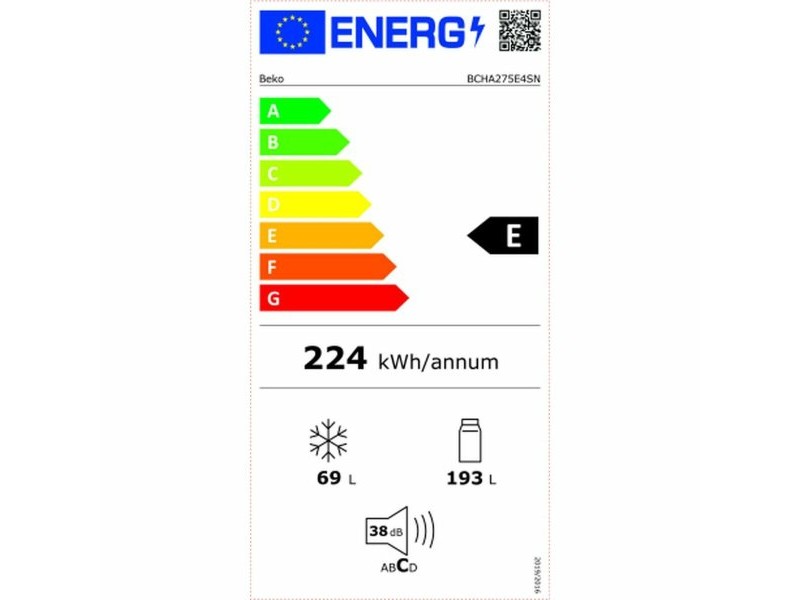 Комбиниран хладилник BEKO BCHA275E4SN Бял Многоцветен (178,1 x 54 cm)