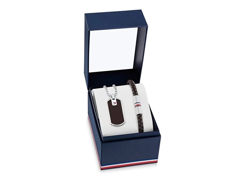 Комплект Огърлица и Гривни Tommy Hilfiger 2770169 Кафяв Черен