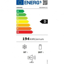 Комбиниран хладилник Hisense RB390N4CCD  Стомана