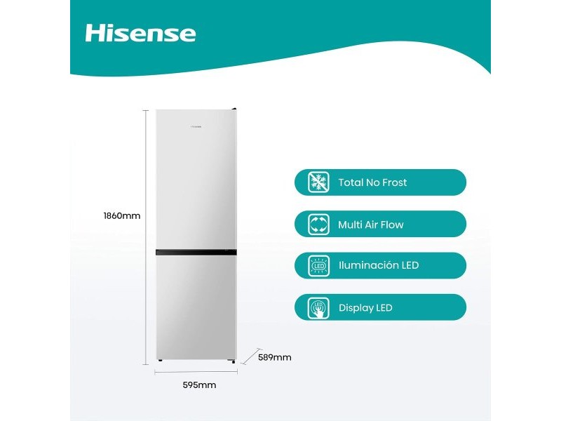 Комбиниран хладилник Hisense RB390N4AWE 186 Бял 304 L Комбиниран хладилник Hisense RB390N4AWE 186 Бял 304 L