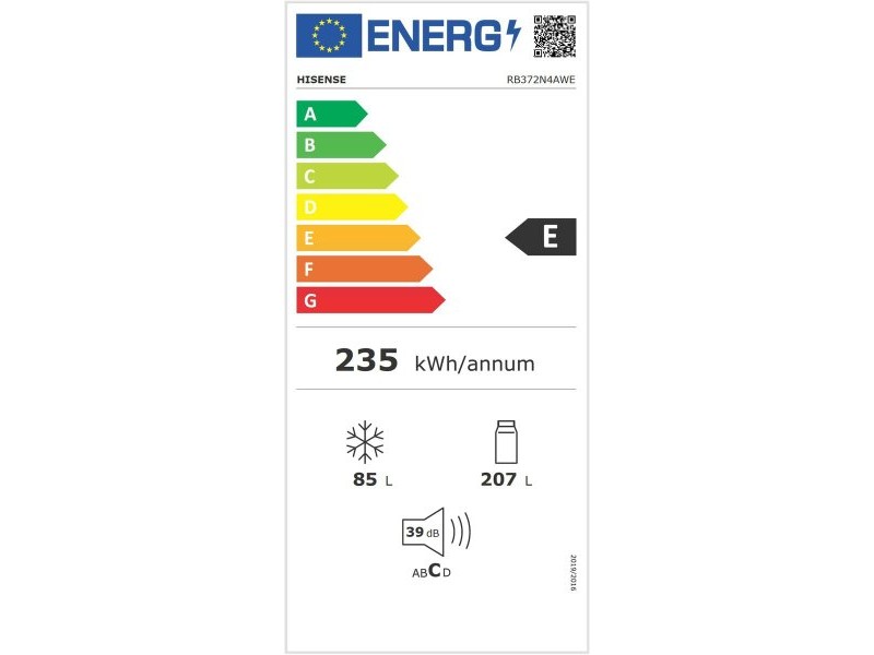 Комбиниран хладилник Hisense RB372N4AWE  179 Бял