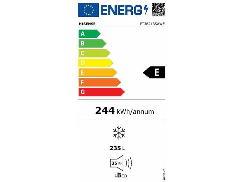 фризер Hisense FT3B213SAWE Бял 235 L