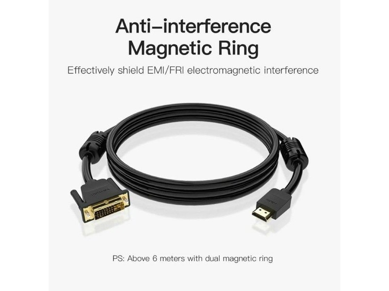 Адаптер за DVI към HDMI Vention ABFBG Черен 1,5 m