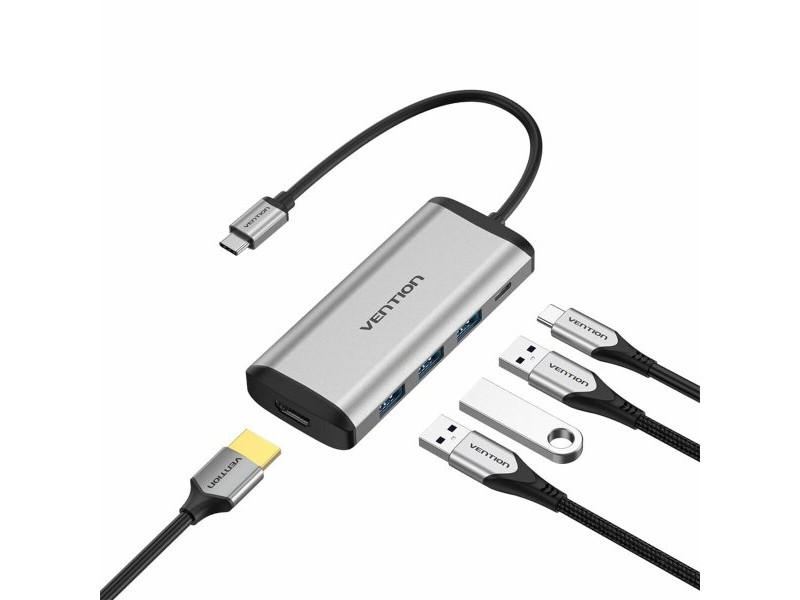 USB извод Vention CNBHB Сив