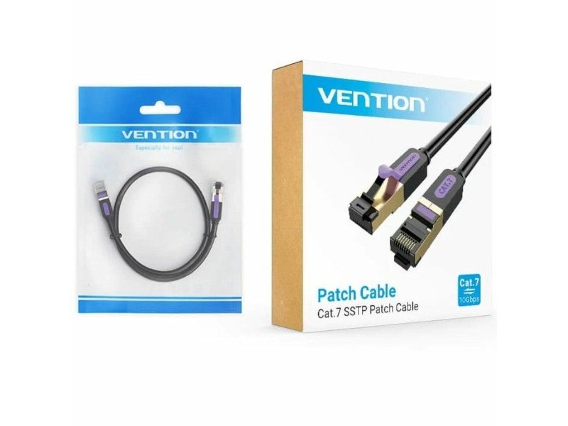 FTP категория 7 твърд мрежови кабел Vention ICDBI Черен 3 m