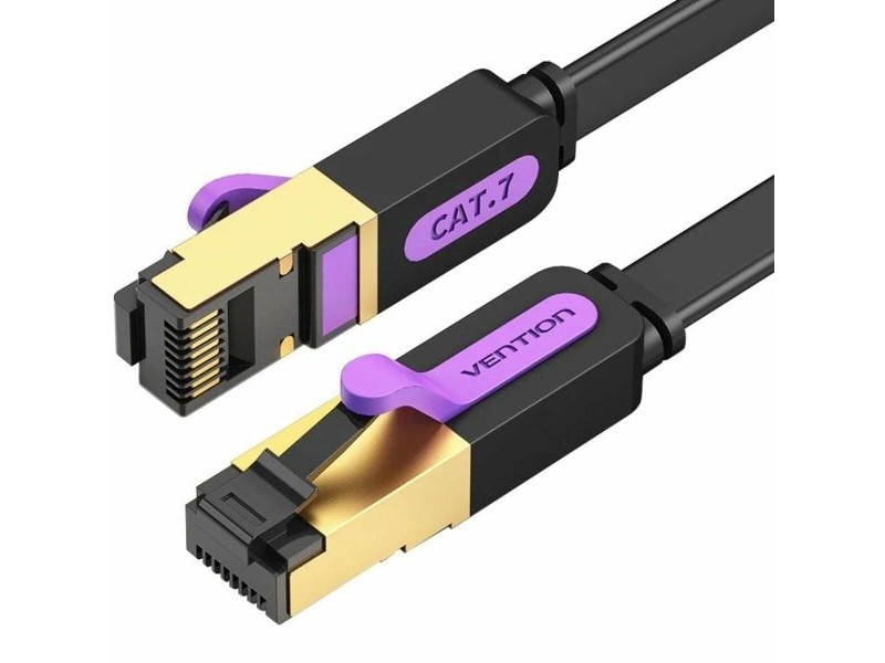 FTP категория 7 твърд мрежови кабел Vention ICDBJ Черен 5 m