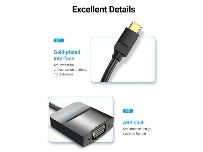 Адаптер за USB към VGA Vention TDDBB