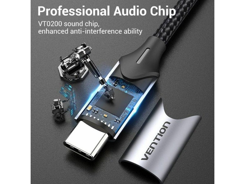 Адаптер за USB-C към Jack 3.5 mm Vention BGPHY