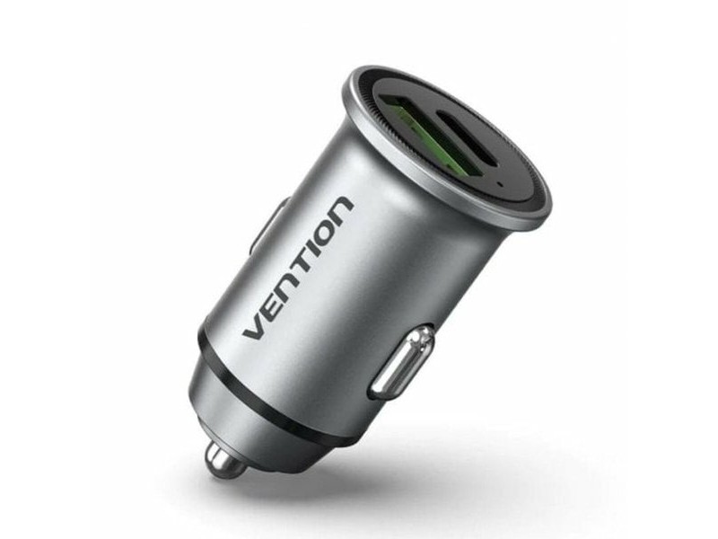 Зарядно за кола Vention FFBH0 Черен Сив 20 W (1 броя)