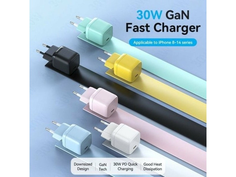 Зарядно за стена Vention FAKP0-EU Розов 30 W USB-C