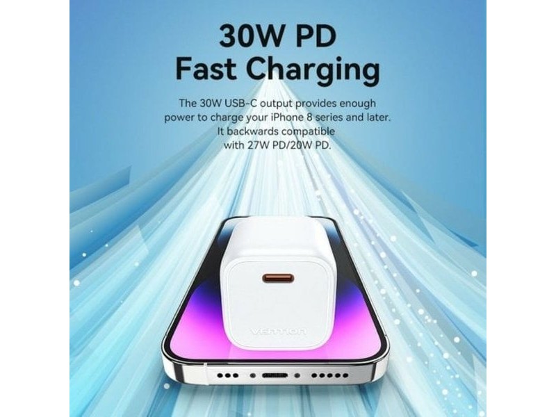 Зарядно за стена Vention FAKP0-EU Розов 30 W USB-C