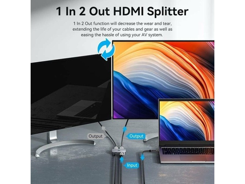 HDMI суич Vention AKPH0 Сив 1 m