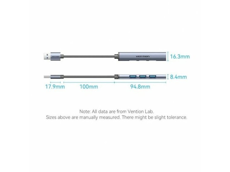 USB извод Vention CKOHB Сив