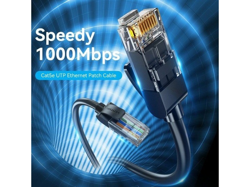 UTP категория 5 твърд мрежови кабел Vention IABBQ Черен 20 m