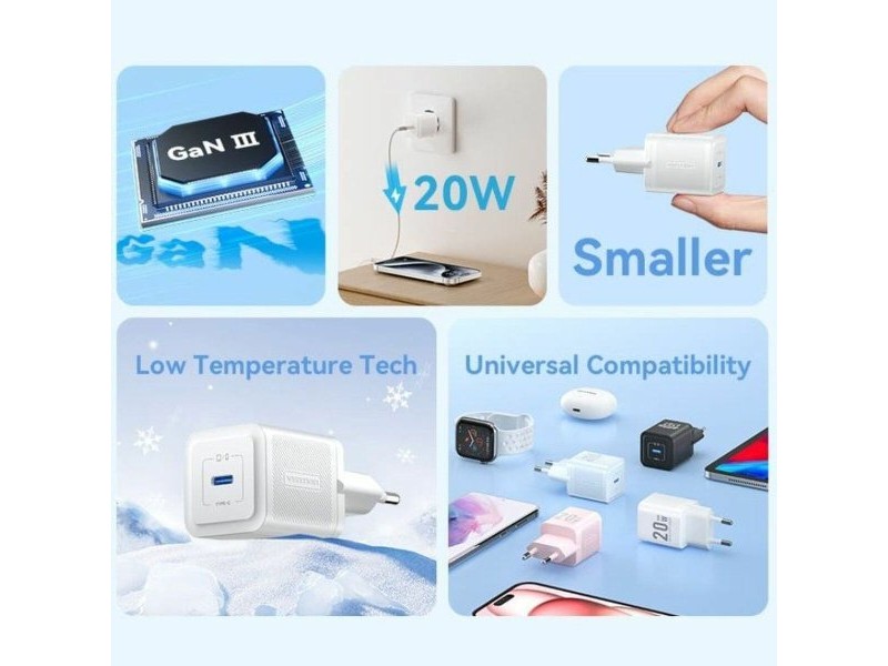 Зарядно за стена Vention FEPW0-EU 20 W