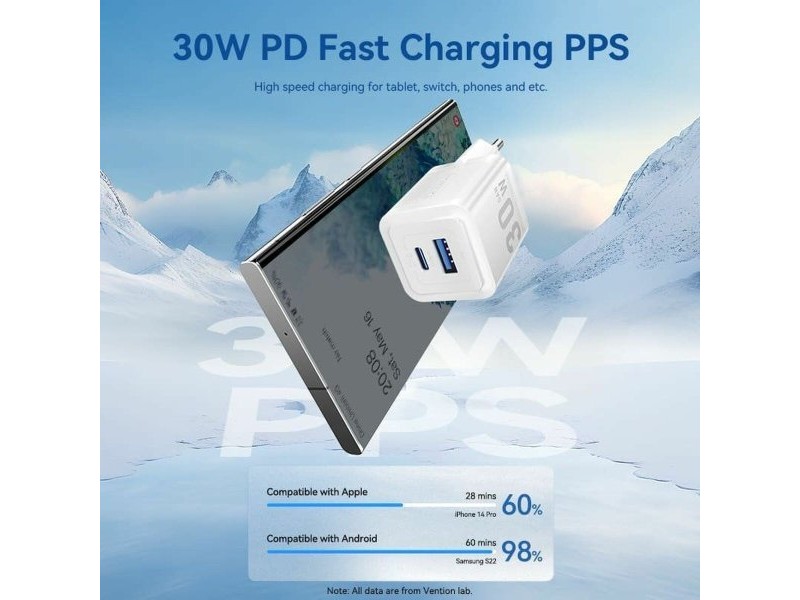 Зарядно за стена Vention FEQP0-EU 30 W