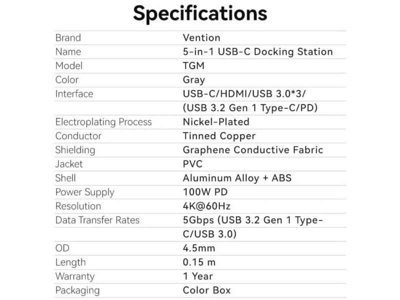 USB извод Vention TGMHB