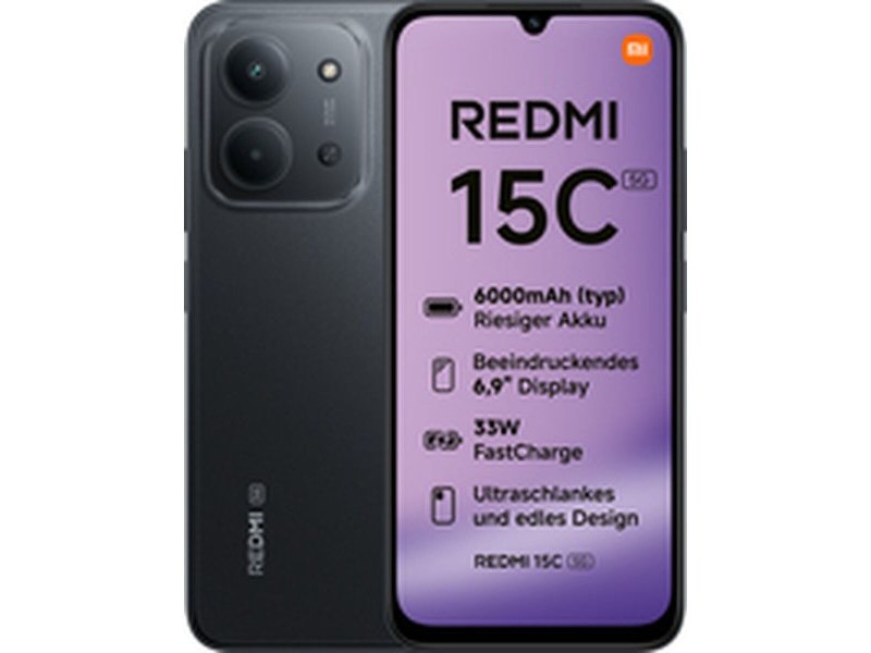 Смартфони Xiaomi Redmi 15C Octa Core 4 GB RAM 128 GB Черен 6,9