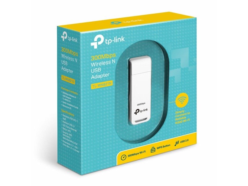 Мрежови адаптер TP-Link TL-WN821N 300 Mbit/s Бял