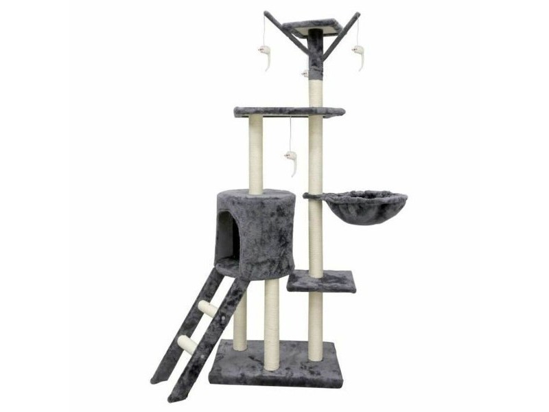 Чесало за Нокти за Котки Jipsy 79 x 34 x 138 cm Сив Сизал Ø 7 cm