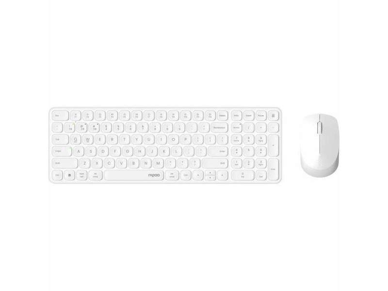 Клавиатура с мишка Rapoo 9310M Бял AZERTY