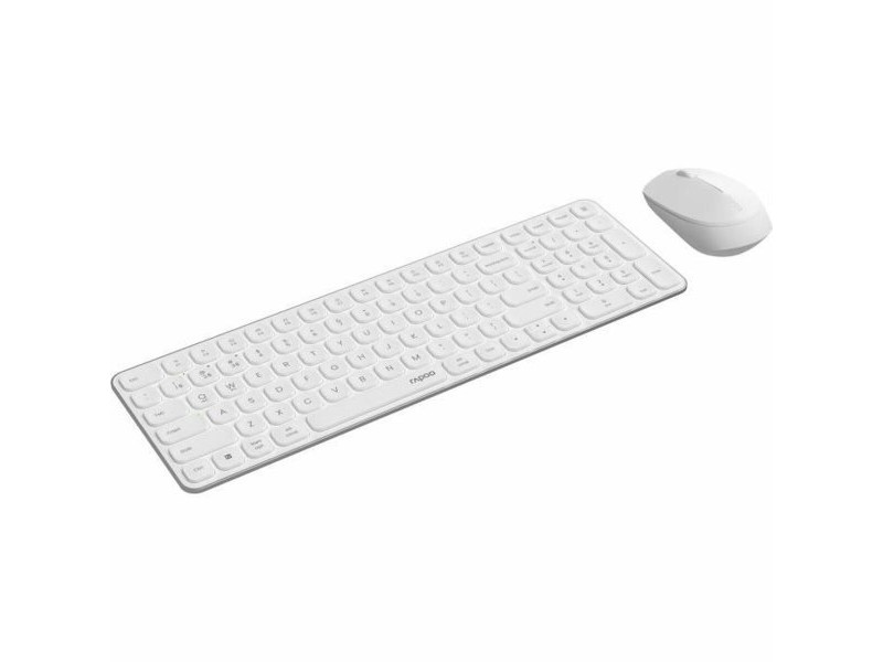Клавиатура с мишка Rapoo 9310M Бял AZERTY