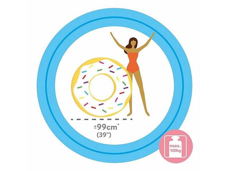 Надуваема гума пояс Intex Donut Бял 99 x 25 cm
