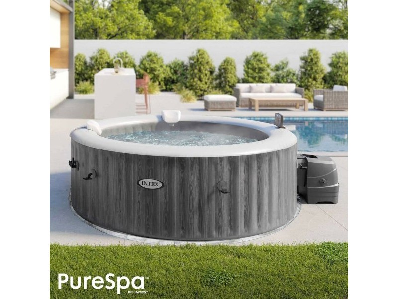 Надуваем СПА Intex Purespa Greywood Deluxe 28440EX 220-240 V 4 места 1741 l/h