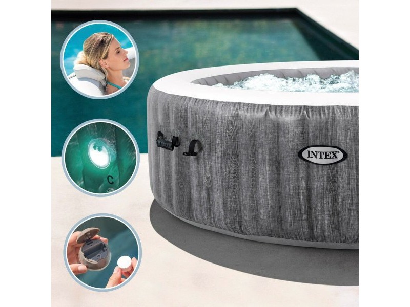 Надуваем СПА Intex Purespa Greywood Deluxe 28440EX 220-240 V 4 места 1741 l/h