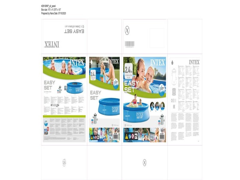 Надуваем Басейн Intex Easy Set 1942 l Кръгъл Растения за обработка на плувен басейн (244 x 61 cm)