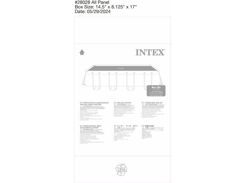 Покривало за плувен басейн Intex 28028 400 x 200 cm Слънчев Квадратен