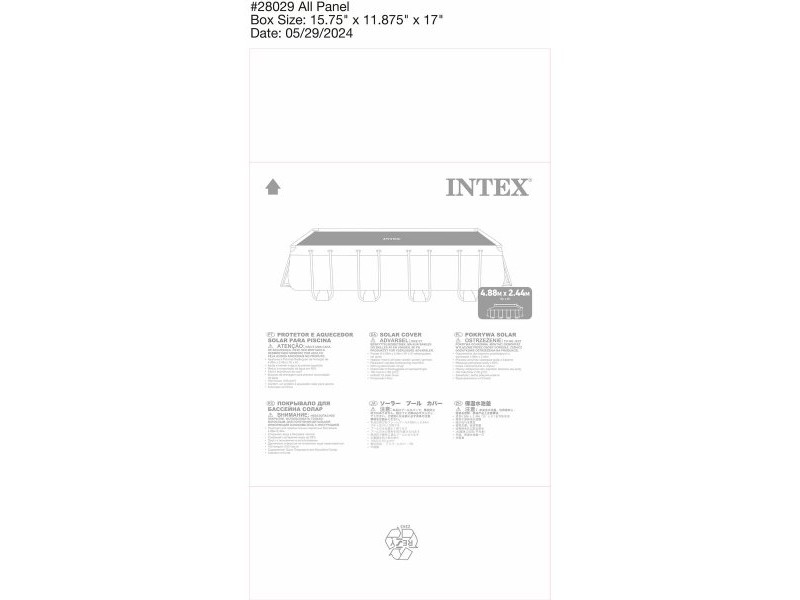 Покривало за плувен басейн Intex 28029 Квадратен Слънчев 476 x 234 cm