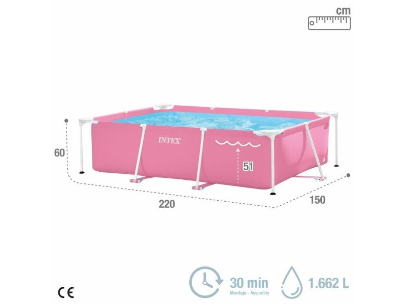 Басейн Подвижен Intex 220 x 150 x 60 cm Розов 1662 L
