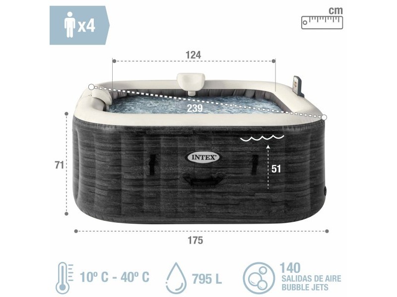 Надуваем СПА Intex 4 Хора 795 L