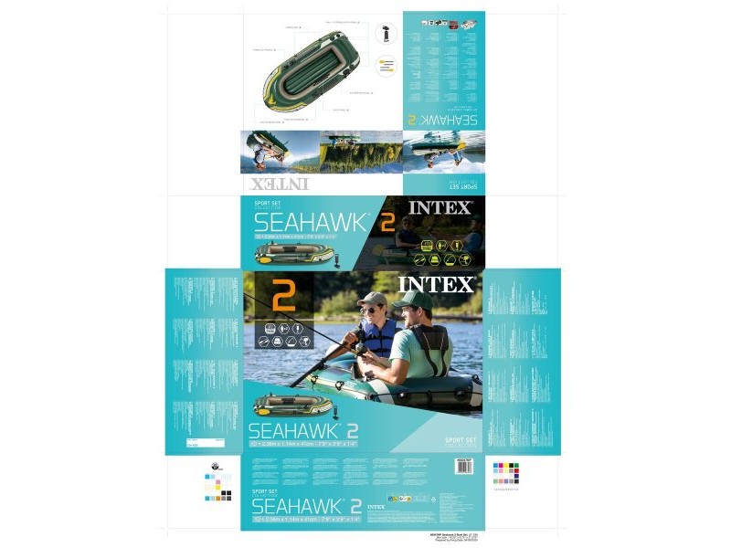 Надуваема Лодка Intex Seahawk 2 Зелен 236 x 41 x 114 cm