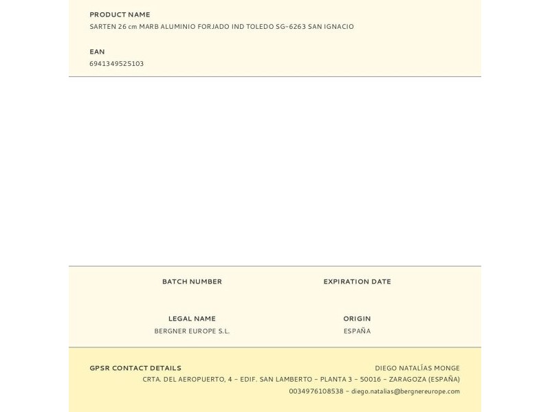 Тиган San Ignacio toledo Закален алуминиум Черен