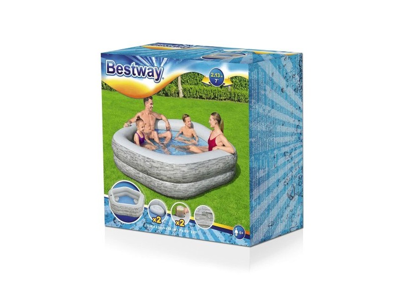 Надуваем Басейн Bestway Сив 213 x 206 x 53 cm
