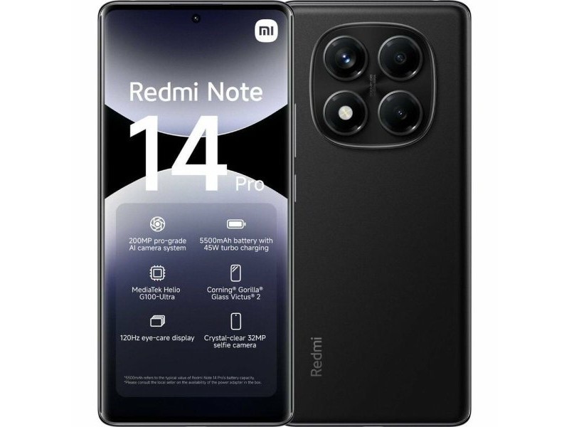 Смартфони Xiaomi Redmi Note 14 Pro Octa Core 8 GB RAM 256 GB Черен