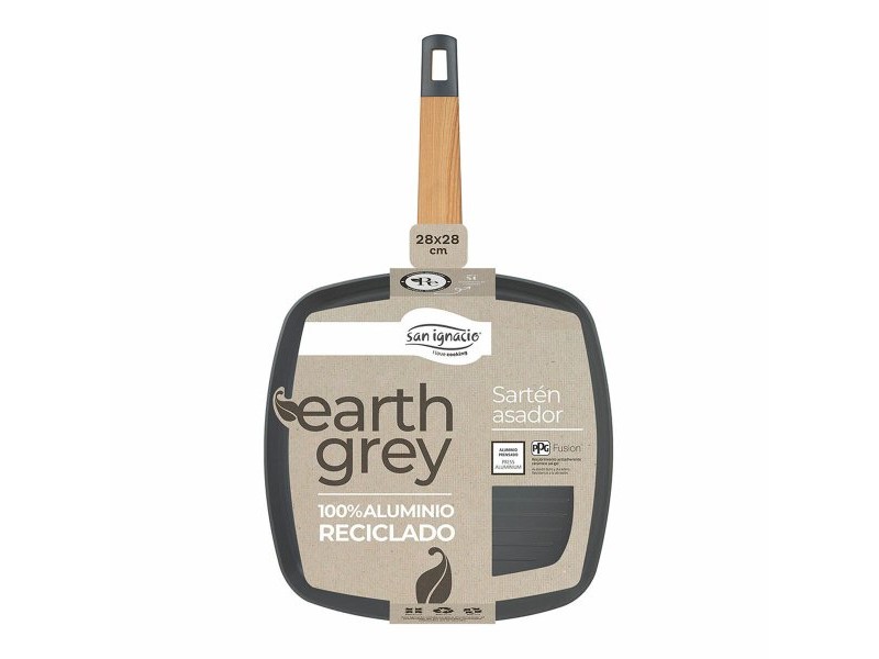 Оребрен Тиган San Ignacio Earth Grey SG-6754 Сив Алуминий 28 x 28 cm