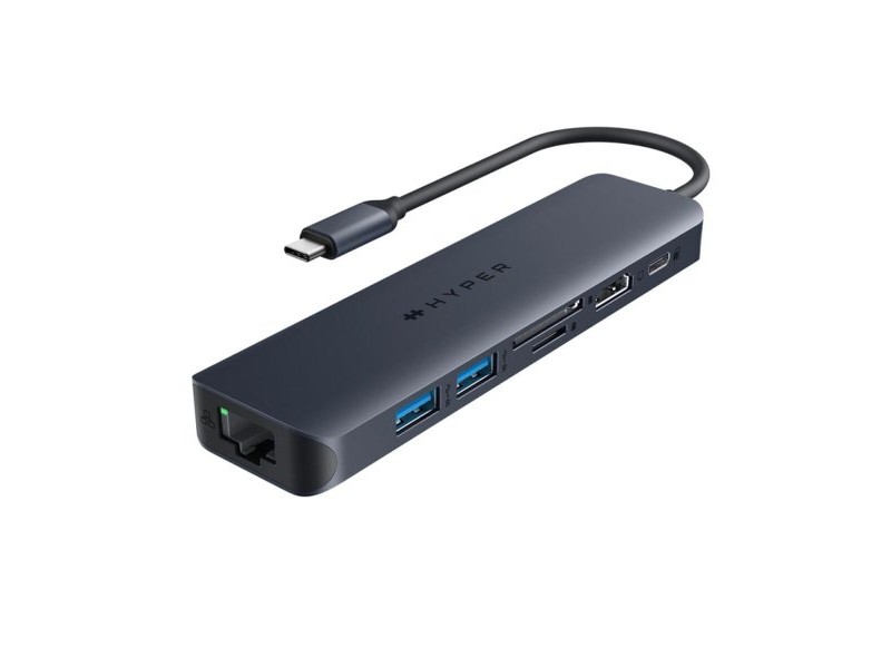 Гнездо със 7 USB-C порта Hyper HD4003G Син