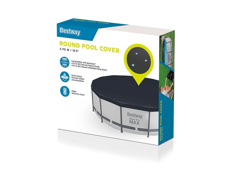 Покривало за плувен басейн Bestway Черен Ø 457 cm (1 броя)