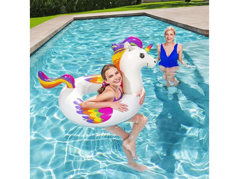 Надуваема Плувка Bestway Бял Еднорог 119 x 91 cm